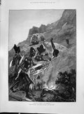 Antique Old Print 1892 Nada Lily Warrior Natives Lion Spears Rider Haggard 19th