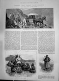 Old 1892 Great Gobi Desert Caravan Transport Lama Settlement Russian Victorian