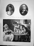 Old 1892 Lord Allington Blundell Leigh Children Dinner Table Dog Warr Victorian