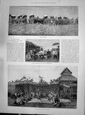 Old Print 1892 Shan Chief Siam Commissioner Laos Attendants Siers Indo-C 19th