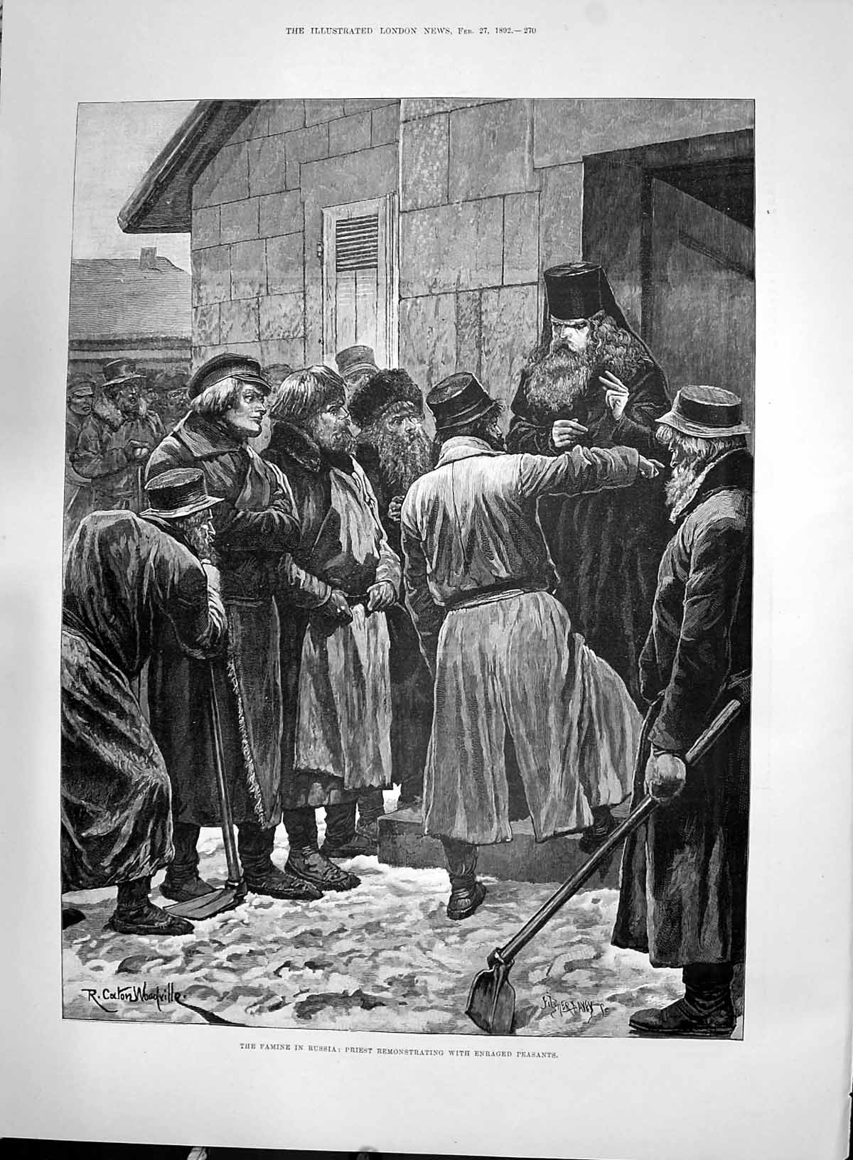 Old 1892 Famine Russia Priests Enraged Peasants Woodville Types Musur Victorian