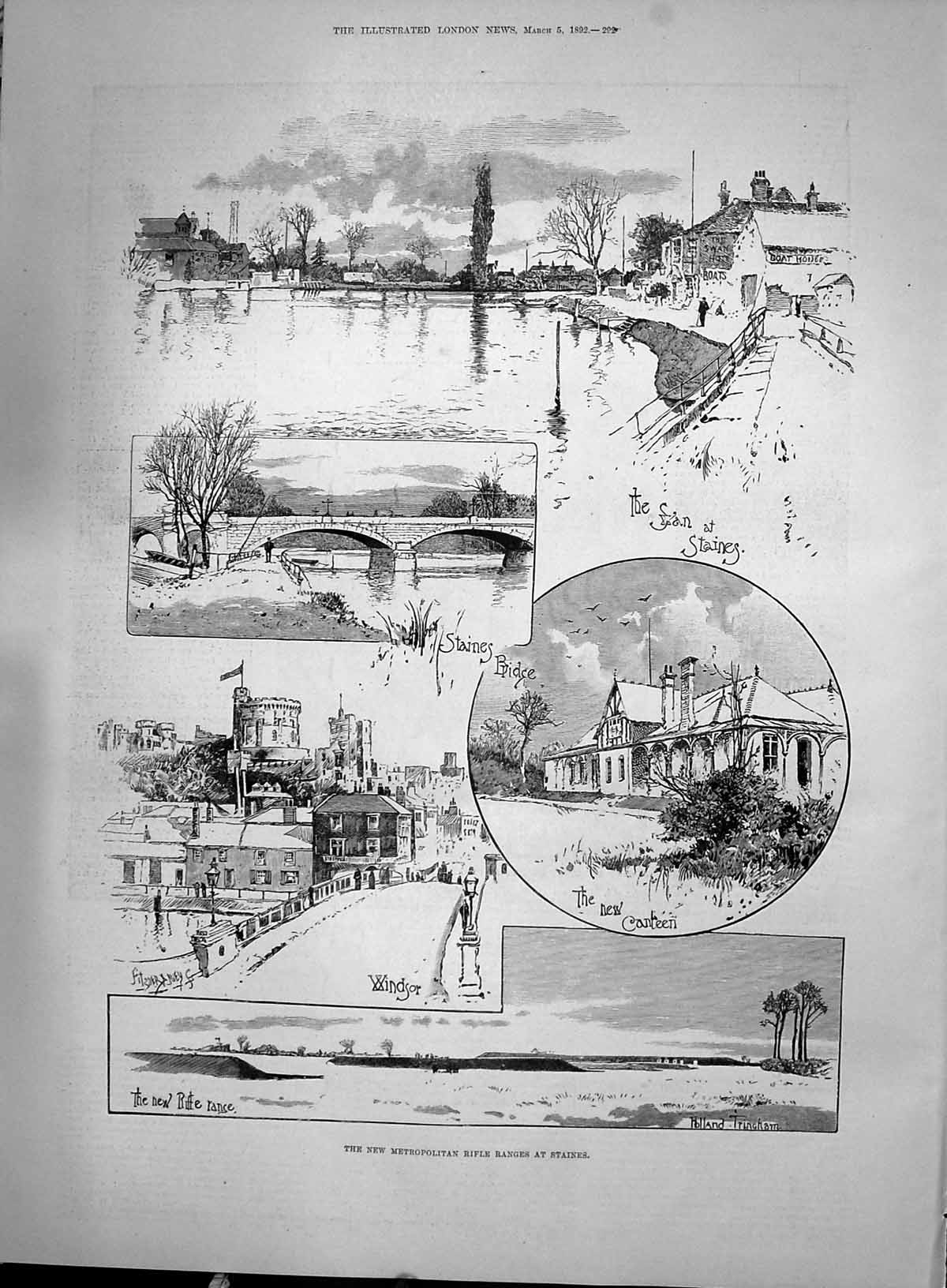 Old 1892 Metropolitan Rifle Ranges Staines Windsor Tringham Fall Fact Victorian