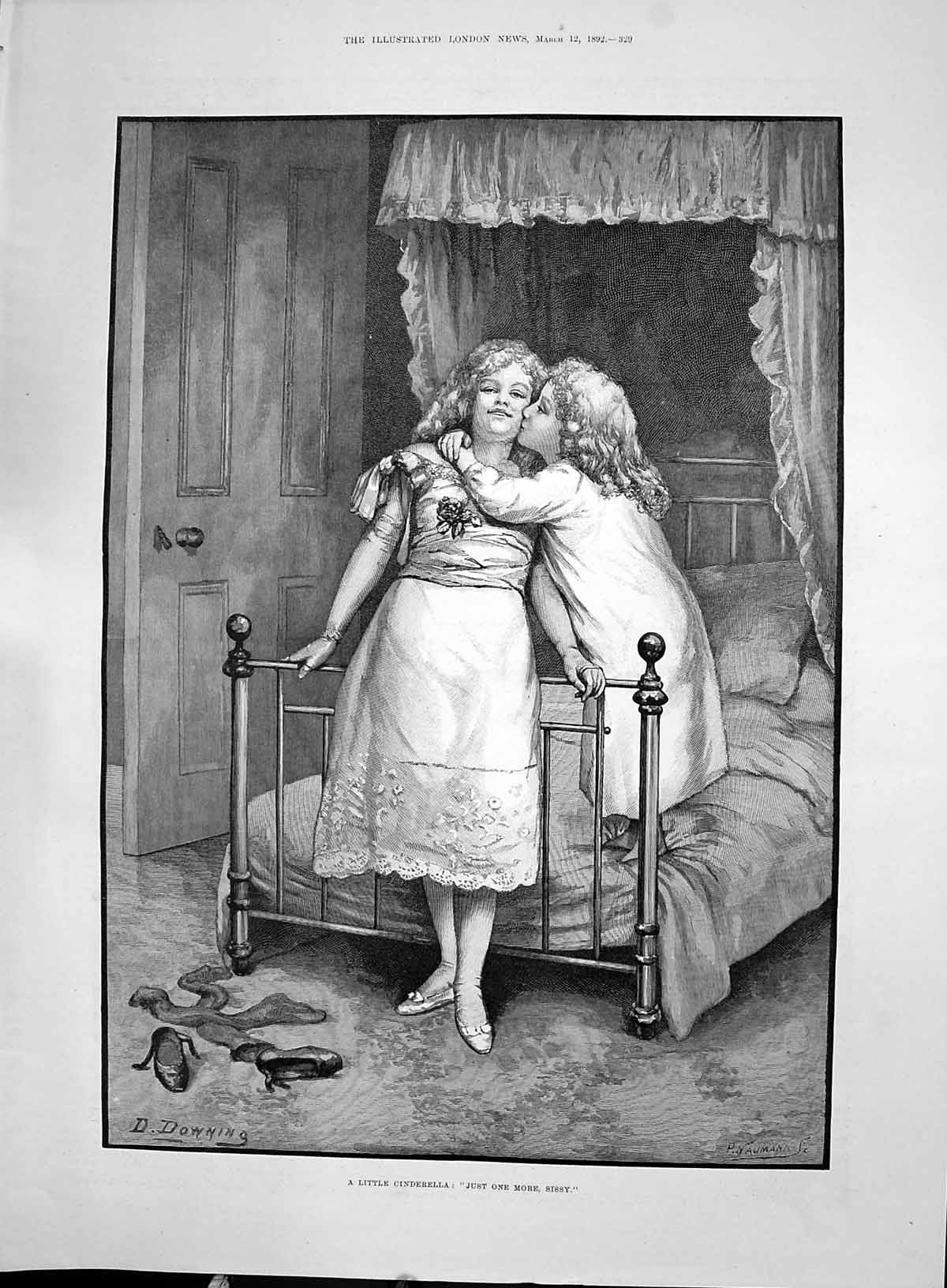 Old 1892 Little Cinderella Young Children Bedroom Downing Clarence Ho Victorian