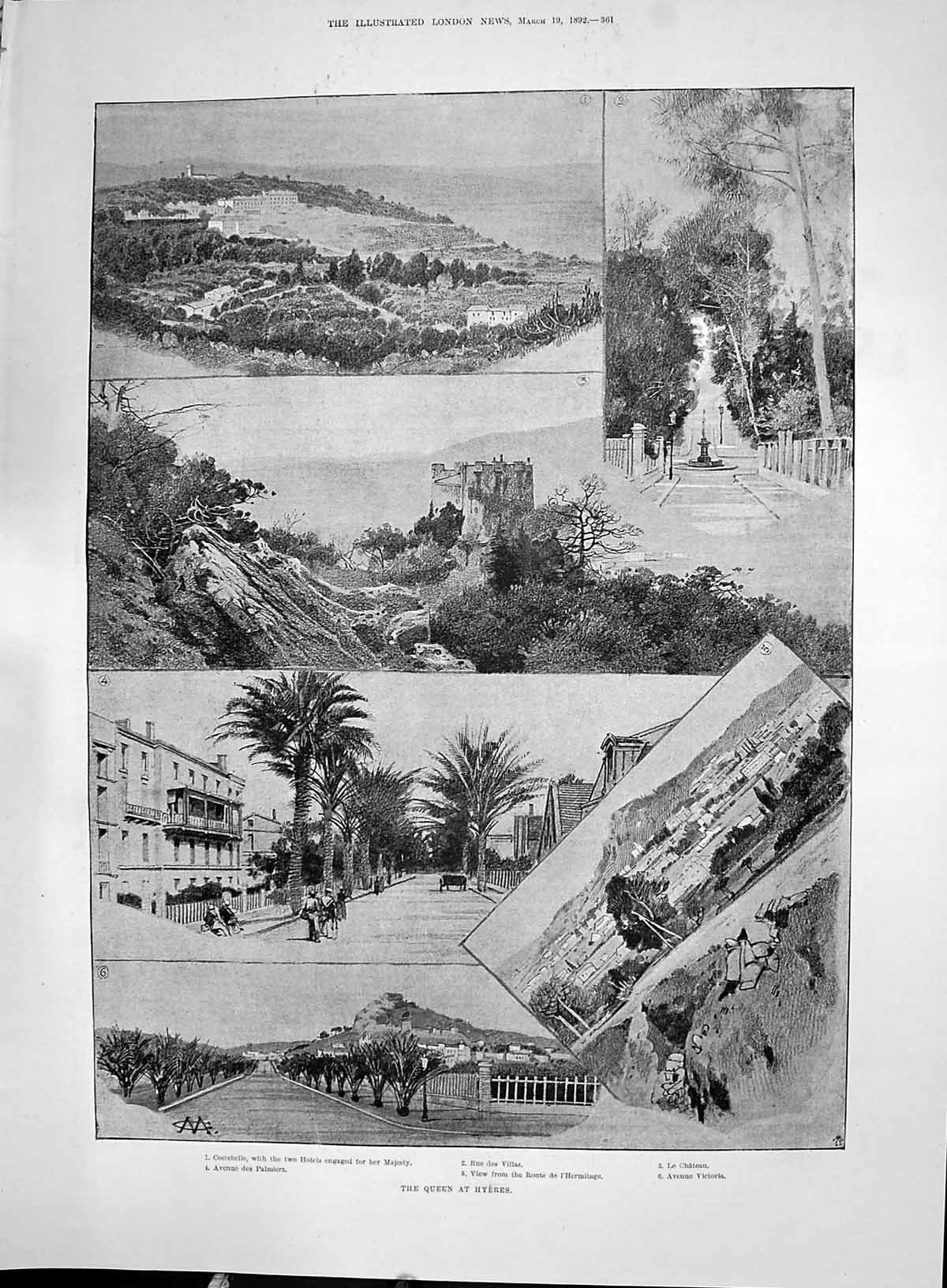 Old 1892 Queen Hyeres Costabelle Rue Villas Avenue Victoria Graves Ke Victorian