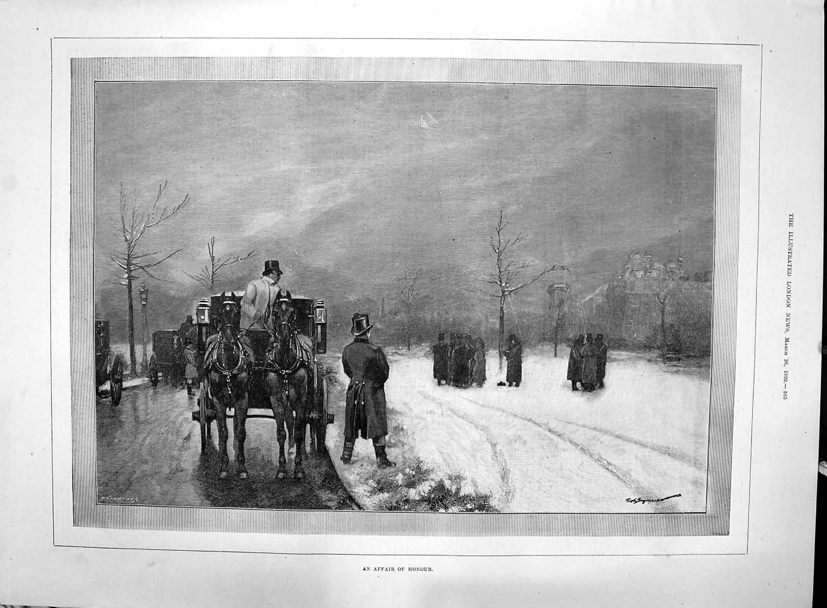 Old 1892 Affair Honour Funeral Scene Statue Connaught Davies Beachcro Victorian