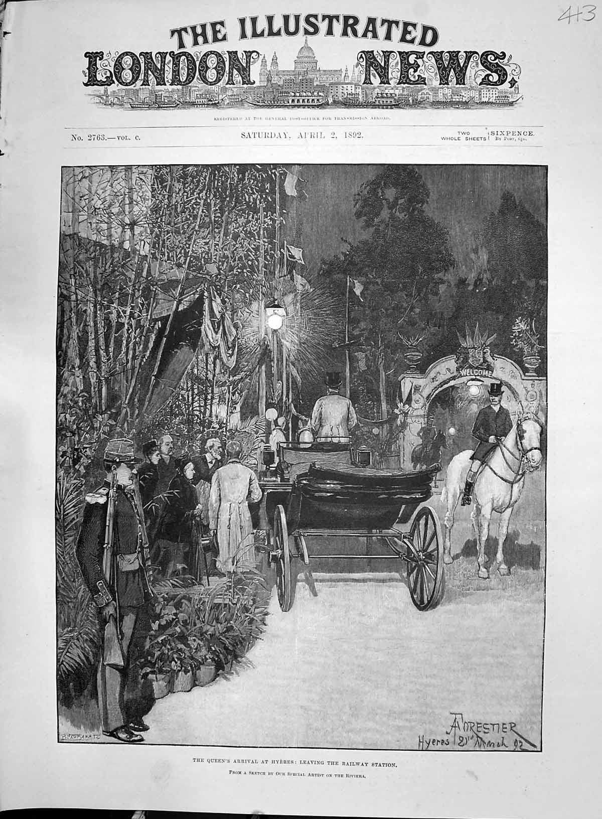 Old 1892 Queen Victoria Carriage Hyeres Leaving Railway Station Franc Victorian