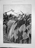 Old 1892 Nada Lily Native Warriors Shield-Hedge Umslopogaas Rider Hag Victorian