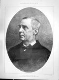Old Print 1892 James Anthony Froude Professor History Oxford John Murray 19th