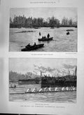Old 1892 Oxford Cambridge Boat Race Mortlake Hammersmith Athletics Lo Victorian