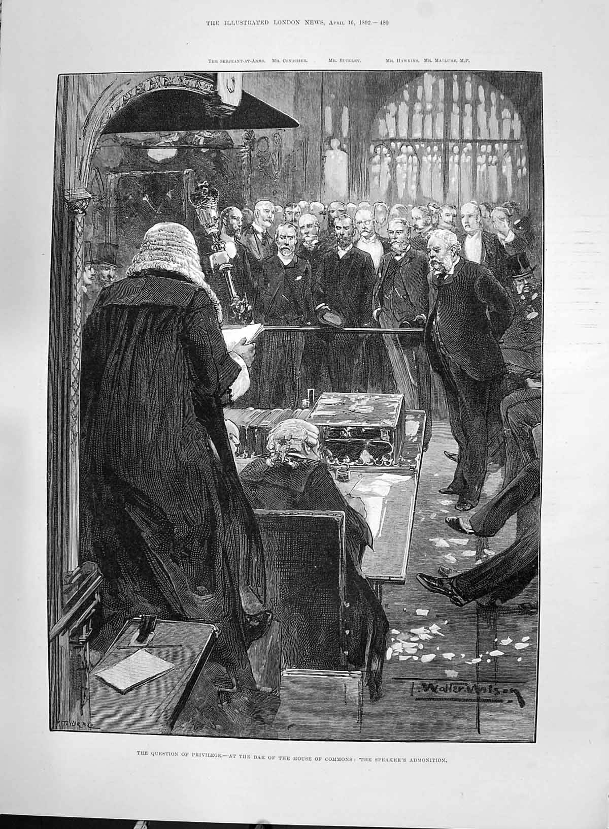 Old 1892 Bar House Commons Speaker'S Admonition Conacher Buckley Macl Victorian
