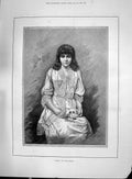 Old 1892 Beautiful Woman Spring Flowers Lady Dufferin Hospital Oodeyp Victorian