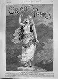 Old Print 1892 Orient Pearls Parisian Diamond Company Bond Street London 19th