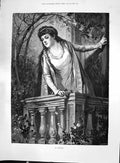 Old 1892 Beautiful Woman Balcony Scene Chumpshire Hunt Point-To-Point Victorian