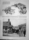 Print 1892 Queen Hyeres English Church Costebelle Castle Dowager Duchess Alex