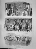 Antique Print 1892 England Passengers Derby Horse Racing Railway Train Firs 19th