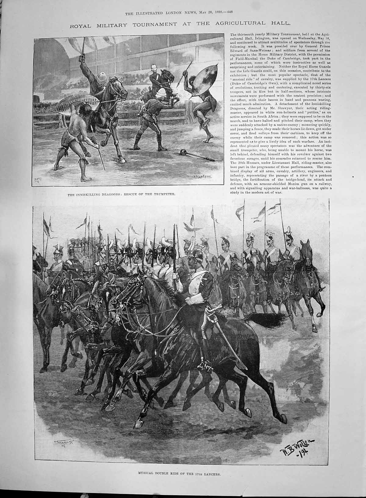 Old 1892 Musical Lancers Military Tournament Inniskilling Dragoons Pr Victorian