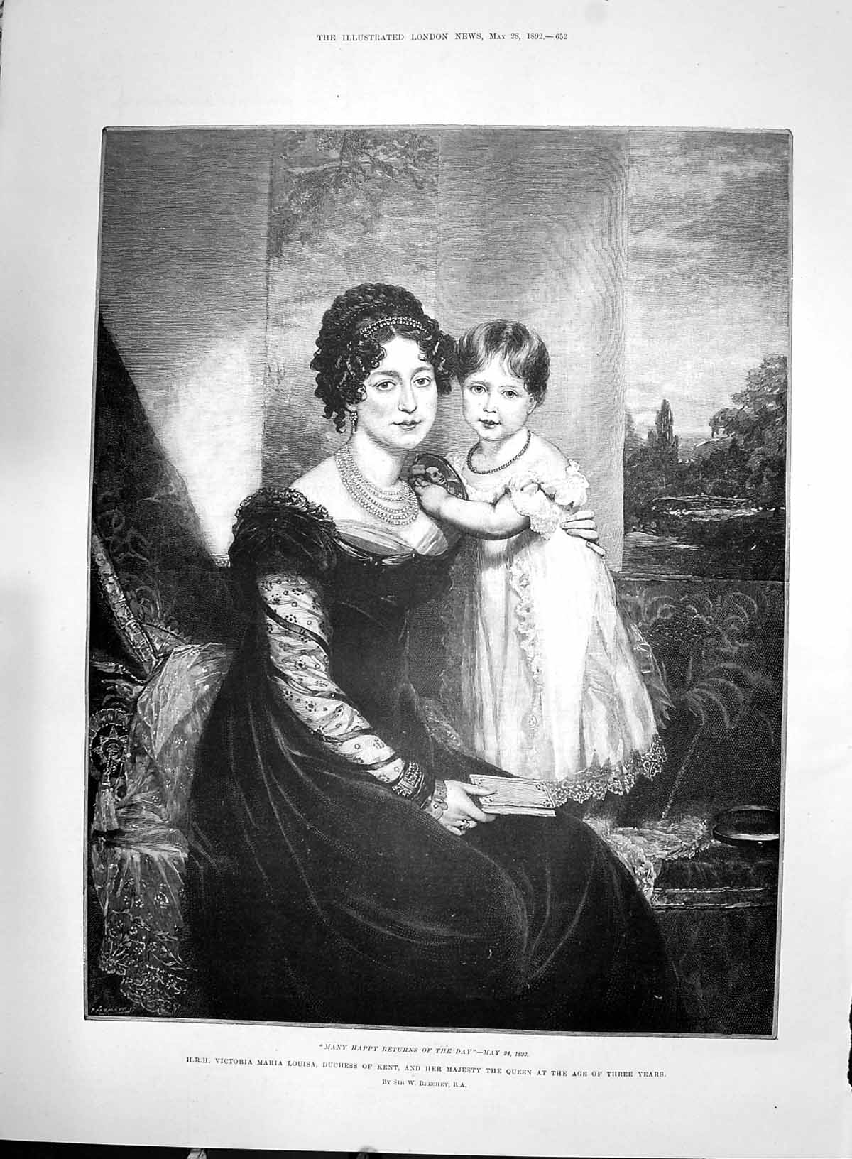 Antique Print 1892 Victoria Maria Louisa Duchess Kent Royal Noble GCasket D