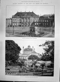 Antique Print 1892 Gen Wedding King Queen Denmark Palace Amalienborg Castle