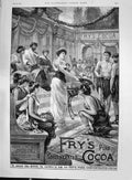 Antique Old Print 1892 Fry'S Concentrated Pure Cocoa Bristol London Sydney 19th