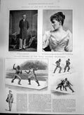 Old 1892 Earl Westmorland Sybil Clair-Erskine Italy Fencers Military Victorian