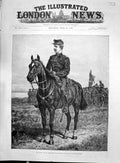 Old Print 1892 Crown Prince Ferdinand Roumania Captain Venatori War Sier 19th
