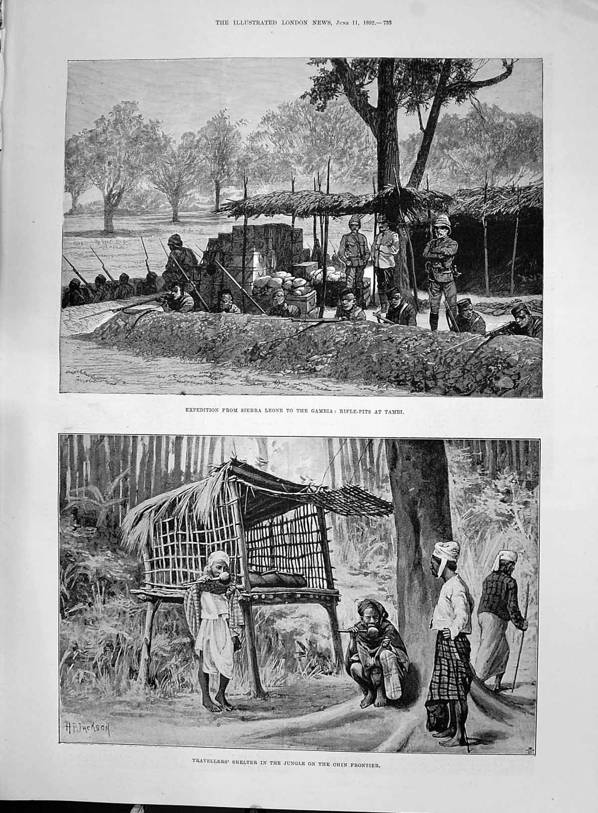 Old 1892 Travellers Shelter Jungle Chin Frontier Sierra Leone Gambia Victorian