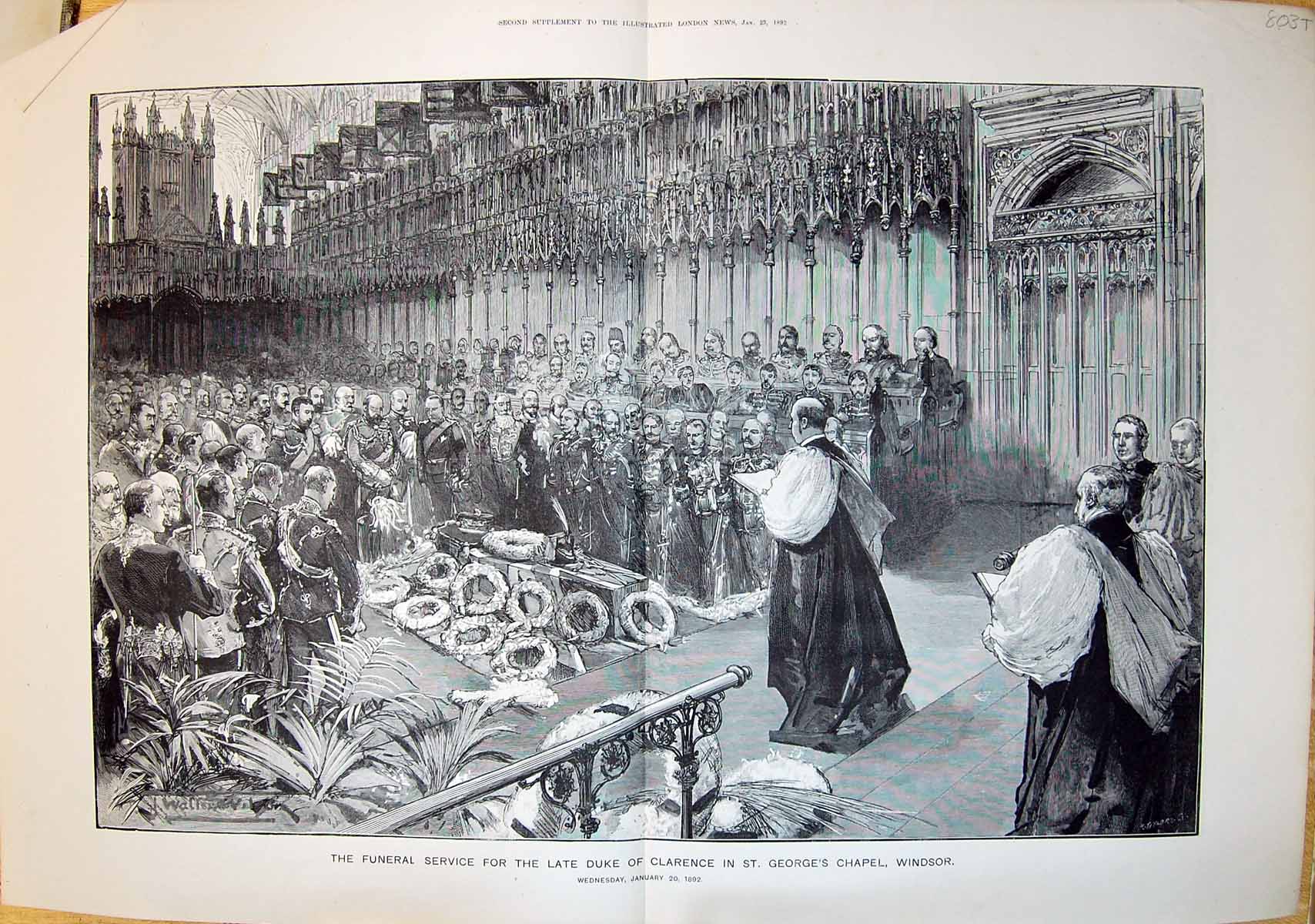 Old 1892 Funeral Service Duke Clarence St. George'S Chapel Windsor Lo 19th