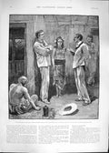 Original Old Antique Print 1892 Uma Native Bride House Negro 19th