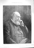 Original Old Antique Print 1892 Portrait Marquis Salisbury Parliament Victorian