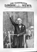 Old Antique Print 1892 Midlothian Campaign Gladstone Music-Hall Edinburgh 19th