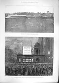 Original Old Antique Print 1892 Oxford Cambridge Cricket Lords Election Liberal