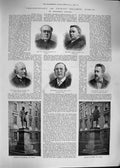 Original Old Antique Print 1892 Trinity College Dublin Salmon Ball Burke School