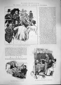 Original Old Antique Print 1892 Gladstone Midlothian Heckles Dalkeith Election