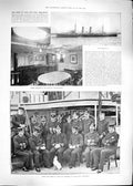 Old Antique Print 1892 Duke York Officers Ship Melampus Barrow-In-Furness 19th