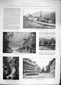 Original Old Antique Print 1892 Alps Savoy Gervais Baths Gorge Bon Nant Floods