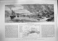 Original Old Antique Print 1892 Fire City St. John'S Newfoundland Ships B 19th