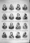 Old Antique Print 1892 Members Commons Kenny Smith Palmer Sinclair Allen 19th