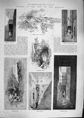 Original Old Antique Print 1892 Fez Morocco Berber Village Mellah Deb-El 19th
