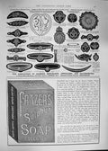 Original Old Antique Print 1892 Advertisement Frazers Sulphur Soap Je Victorian
