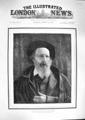 Old Antique Print 1892 Portrait Late Alfred Baron Tennyson Poet Laureate 19th