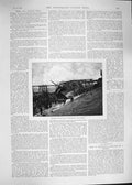 Original Old Antique Print 1892 Ship Wreck Pier Blackpool Lancashire England
