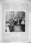 Original Old Antique Print 1892 Church Congress Folkestone Mayor Canterbury