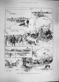 Original Old Antique Print 1892 Wirral Railway Cheshire Gladstone Church H 19th