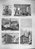 Original Old Antique Print 1892 Schlosskirche Wittenberg Luther University 19th
