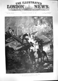 Original Old Antique Print Julius Price 1892 Railway Accident Thirsk Trai 19th