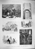 Original Old Antique Print 1892 Luther Wittenberg Schlosskirche De Lussan Maria
