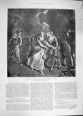 Original Old Antique Print 1892 Cibber Cordelia Nahum Tate King Lear Theatr 19th