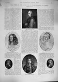 Original Old Antique Print 1892 Dryden Davenant Eusden Shadwell Rowe Ship Howe
