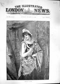 Original Old Antique Print Weisz 1892 Portrait Beautiful Lady C'Est Moi Mask