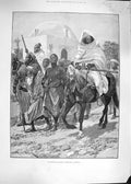 Original Old Antique Print 1892 Transport Moorish Prisoners Morocco Africa 19th
